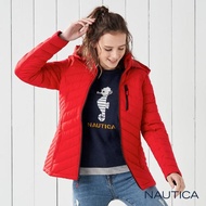 【NAUTICA】女裝輕薄保暖防潑水收納式外套(紅)