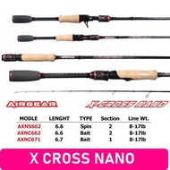 คันเบ็ด fishing rod คันเบ็ด X Cross Nano Airgear By  BPO กราไฟท์แท้ 1/2ท่อน เวท 8-17