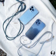 APPLE IPhone13 Pro Max - o-one 斜背手機殼 可調式高級編織掛繩手機殼 掛繩殼透明殼+蓮藕粉繩