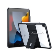 XUNDD 軍事氣囊 2021 iPad 9 10.2吋 隱形支架殼 平板防摔保護套(極簡黑)
