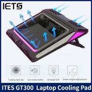 [Ship within 24 hours]Original IETS GT300 Double Blower Laptop Cooling Pad for 14-17 Inch RGB Gaming Laptop, Cooler Pad with Dust Filter, Flexible Rubber Ring, Colorful Lights,Adjustable Mount Stand,Third Gear Speed
