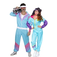 Retro Couples 60S 70S Hippie Costume Cosplay Jumpsuit Carnival Halloween Party Music Festival Disco Fancy Dress
