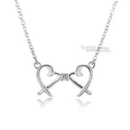 Tiffany&Co. 心心相印鑲鑽石925純銀項鍊