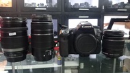 Kamera DSLR Canon 70D, Lensa 18-55, 55-250, 18-200 (bekas)