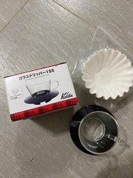 KALITA 155 WAVE 玻璃濾杯 (連少量蛋糕濾紙)