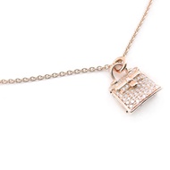 Hermes Rose Gold Diamond Kelly 玫瑰金鑲鑽短項鍊
