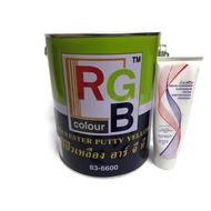 สีโป๊วเหลือง อาจีบี RGB Polyester Putty Yellow (83-6600) ขนาดแกลลอนใหญ่ 3.785กิโลกรัม  (โป๊ว+ น้ำยา)