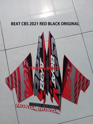 Stiker Striping Motor Hond Beat CBS 2021 Merah Hitam