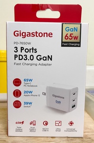 Gigastone 65W 氮化鎵 PD/QC3.0 三孔快速充電器