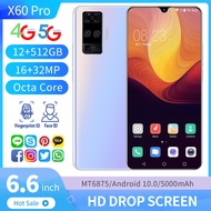【Asli+COD】X60 pro handphone ram 12/512GB 6.6inci HD+ Android smartphone 5G LTE hp murah cuci gudang ram 8GB + 256GB rom handphone promo hp murah Android 10.1 smartphone cellphone terbaru 2021 kredit hp murah tanpa dphp murah 500 ribuan