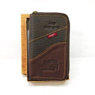 Ready stock men's wallet medium Jeep Polo leather Money note card fold zipper purse