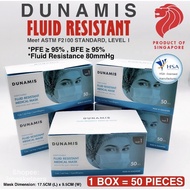 [MADE IN SINGAPORE] DUNAMIS • HSA-Licensed • Fluid Resistant Medical Mask • PFE ≥95  BFE ≥ 95  • Level 1 Face mask