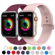 แฟชั่นสายรัดซิลิโคนวงสำหรับApple Watch 42mm 38มิลลิเมตร44มิลลิเมตร40มิลลิเมตรสร้อยข้อมือยางWatch Bandsสีดำสายรัดแอปเปิ้ลดูชุด6/SE/5/4/3/2/1สายรัดข้อมือ