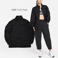 Nike 外套 NSW Tech Pack Jackets 女款 黑 立領 多口袋 雙拉鍊 工裝 DA2327-010