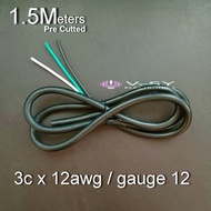 Royal Cord Cable 3 Phase Wire Pure Copper 3c x 2.5mm / 3c x 12awg / 3c x Gauge 12 Sold Per Mt