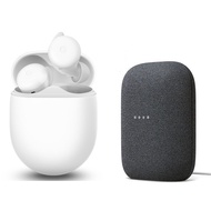 【Google超值組】Google Pixel Buds A-series 藍牙耳機-白+Google Nest Audio智慧音箱(黑)