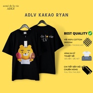 Adlv Kakao Ryan Donut T-Shirt - 100% Cotton 2-Way Standard Details Brand - ADLV Wide Sleeve T-Shirt For Men And Women