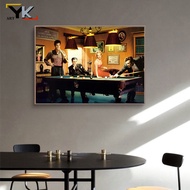 Modern Classic Movie Elvis Presley, Henflay Poga, Playing Billiards Oil Painting Poster For Living Room Printing Pictures