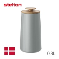 【Stelton】丹麥Emma石陶儲物罐附木蓋-淺灰