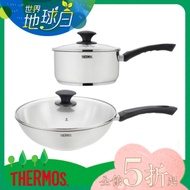 (買就送湯鍋)THERMOS膳魔師 LPB系列 巧膳鍋單柄炒鍋28cm(LPB-28HB-S)