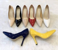 Niwa shoes รองเท้าคัชชูส้นแหลม สูง 3.5 นิ้ว หนังแก้ว รุ่น 009