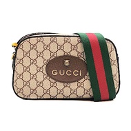 GUCCI 虎頭綠紅綠織帶相機斜背包(476466-咖)