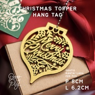 "Merry Christmas" Cake Topper Hang Tag Premium / Christmas Card / Gift Tag / Christmas Hampers