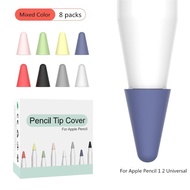 เคสซิลิโคนสำหรับ Apple Pencil 1 2ปากกาสไตลัส,เคสป้องกันผิวสำหรับ Apple Pencil จำนวน8ชิ้น