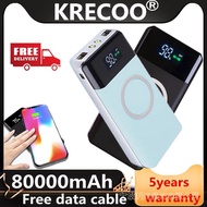 KRECOO® Hot SalesOriginal genuine wireless fast charge 2USB Power Bank 80000mAh spare battery