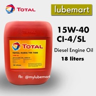 15w40 diesel engine oil- Total Rubia TIR 7400 15W-40 CI4 (18 liters/1 pail) - 15w40 diesel engine oil