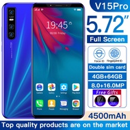4G【hp murah cuci gudang】V15/V15pro RAM 4/64GB ROM Android handphone promo 5.72-inci 8MP+16MP 4500mAh Double sim card hp android termurah hp android terbaru 2020 new phone cellphone smartphone gaming
