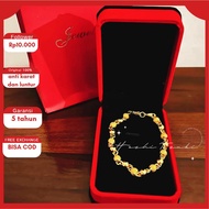 VIP Kustom!BISA COD![Gratis masker]Hoshi Tsuki gelang emas dewasa model terbaru/gelang emas Hongkong 999 asli/gelang emas asli wanita 24 karat anti luntur/perhiasan berlapis emas 24 karat/-10g-20cm-gratis cincin autu bros korea
