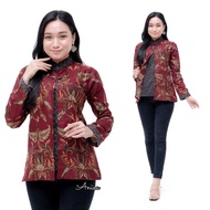 BAJU BATIK BLOUSE BOLERO ATASAN WANITA MODERN TERBARU KEKINIAN 2021