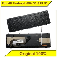 2022For HP Probook 650 G1 655 G1แป้นพิมพ์โน๊ตบุ๊คที่มีแสงไฟและชายแดนใหม่ต้นฉบับสำหรับโน๊ตบุ๊ค HP
