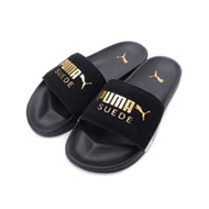 PUMA Leadcat FTR Suede Classic 反毛皮運動拖鞋 黑金 372277-01 男鞋