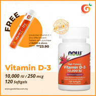 Now Foods, Highest Potency Vitamin D-3, 250 mcg (10,000 IU), 120/240 Softgels