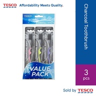 TESCO TOOTHBRUSH CHARCOAL 3PCS