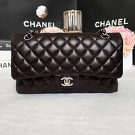 Like New Chanel Classic 10” Dark Chocolate Caviar Holo26 อุปกรณ์ครบเว้นใบเสร็จ