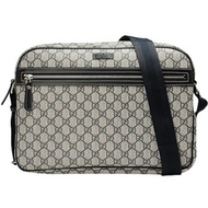 GUCCI GG PLUS LOGO防水皮革長型斜背記者包(藍色)