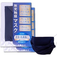 Japan direct delivery KUGE made in Japan washable mask antibacterial matte catalyst mask navy two pieces cloth mask deodorization pleats nose wire washable domestic production