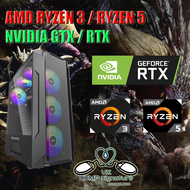 Gaming PC Desktop AMD RYZEN R3 R5 GT1030 GTX1050TI GTX1650 RTX3050 VEGA DDR4 SSD GENSHIN GOD OF WAR TEKKEN