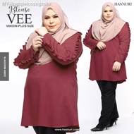 PLUS SIZE BAJU VAKSIN BERZIP BLOUSE MUSLIMAH VIRAL HASNURI BLOUSE VEE