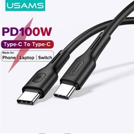 USAMS Type-C ถึง Type-C สายชาร์จ PD100W ชาร์จสายไฟสำหรับ Samsung A70 /Huawei/iPad Pro 2020/SAMSUNG S20 + Redmi Note 9S MacBook Air 2018 iPad Pro 2018ซัมซุงโน้ต9 Huawei P30ทั้งหมดอุปกรณ์ประเภท-C พอร์ต