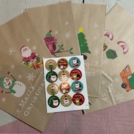 6 Christmas Pattern Paper Bags Candy Bags Christmas Gift Bags Christmas