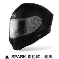 AIROH SPARK 安全帽 素色 亮黑 全罩 安全帽 內墨片 輕量 通風 快拆鏡片 義大利品牌《比帽王》