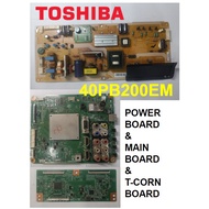 Toshiba LED 40" TV Power Board 40PB200EM / Main Board PE1112 / T-Con Board
