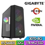 技嘉X570平台【無邈司祭】R5六核獨顯電玩機(R5-5600X/32G/1TB_SSD/RTX3070-8G)