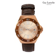 Guy Laroche Watch นาฬิกาผู้ชายสายหนังแนวสปอร์ต ( สีน้ำตาล ) - MGAML6050BBN