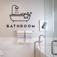 Loskii FX47 Bathroom Wall Sticker Creative Shower Door Sticker DIY Bath Background Waterproof Toilet