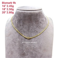 สร้อยคอ9K ทองแท้(375) ลาย Bismark 16" 18" 20"